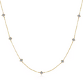 Minimalist Gold Multi-Stone Floating Crystal Station Necklace