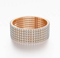 Rose Gold Multi-Row Pavé Block Statement Stretch Cuff
