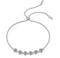 White Gold Five-Stone Graduated Diamond Bolo Bracelet